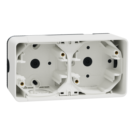 Boîte 2 postes IP55 IK08 - En saillie- Blanc - Mureva Styl