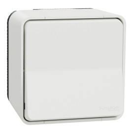 Bouton poussoir à connexion automatique IP55 IK08 - Saillie - Blanc - Mureva Styl