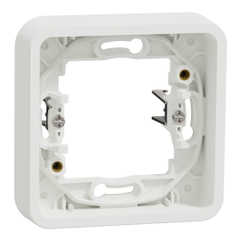Cadre 1 poste à griffes IP55 IK07 - Encastré - Blanc - Mureva Styl