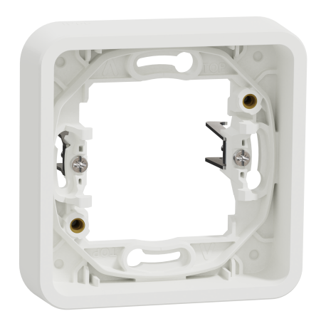 Cadre 1 poste à griffes IP55 IK07 - Encastré - Blanc - Mureva Styl