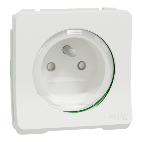 Prise de courant 2P+T IP55 IK08 connexion auto - Composable - Blanc - Mureva Styl
