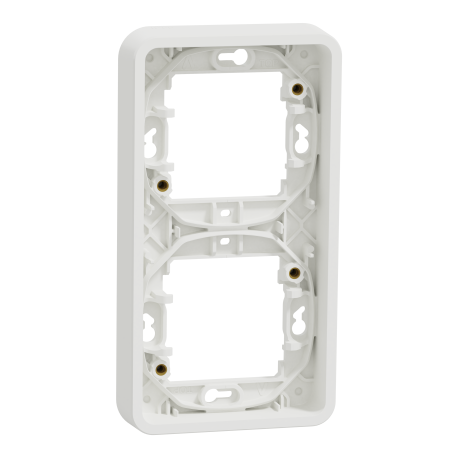 Cadre 2 postes vertical IP55 IK07 - Encastré - Blanc - Mureva Styl