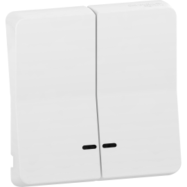 Enjoliveur 2 demi touche IP55 IK07 - Blanc - Mureva Styl