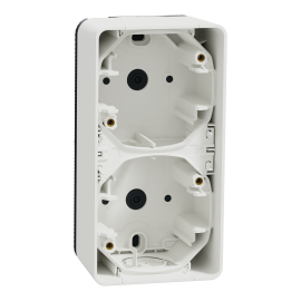 Boite 2 postes vertical IP55 IK07 - En saillie - Blanc - Mureva Styl