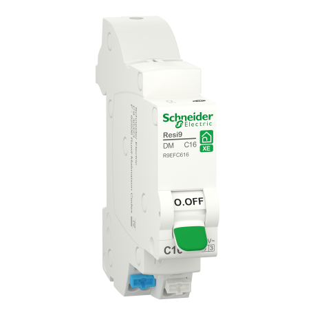 Disjoncteur 16A XE Resi9 Schneider Electric - 1P+N - Courbe C - 3kA - 230V CA - Embrochable