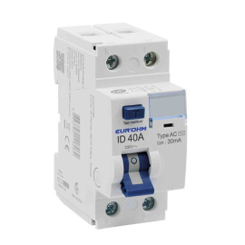 Interrupteur différentiel 1P+N 2x40A RxProtect Eur'Ohm - Type AC - 30mA - Connexion haut/bas