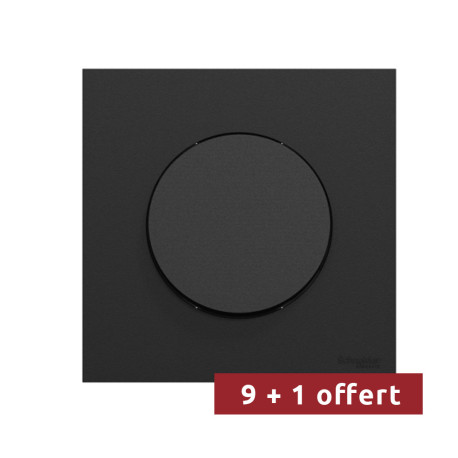 Pack 10 va-et-vient / interrupteurs / poussoirs avec plaques Odace 2025 Schneider Electric - Noir