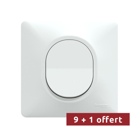 Pack de 10 va-et-vient Ovalis Schneider Electric - 10 AX - Blanc