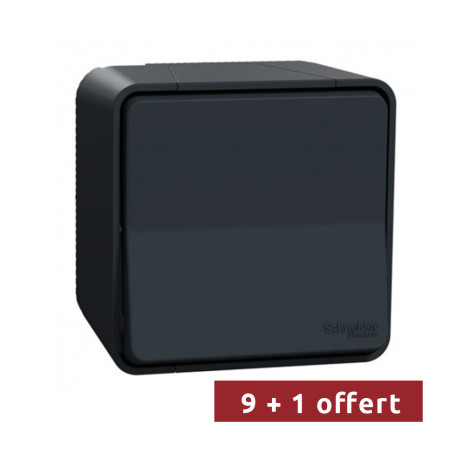 Pack de 10 commandes va-et-vient à connexion auto IP55 IK08 - Saillie - Gris - Mureva Styl
