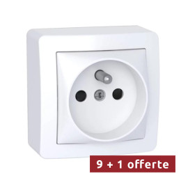 Pack de 10 prises de courant 2P+T - Alréa - Blanc - Schneider Electric