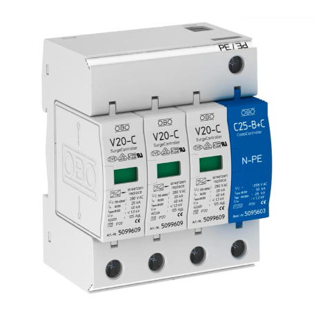 Parafoudre à 3 pôles - NPE 280V - OBO Bettermann