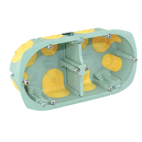 Boite d'encastrement étanche à l'air Organic'box Air'métic Eur'Ohm - Bas carbone - 2 postes - Ø67mm - P.40mm