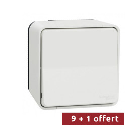 Pack de 10 commandes va-et-vient à connexion auto IP55 IK08 - Saillie - Blanc - Mureva Styl