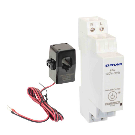 Eco-compteur d'énergie connecté RX Protect Eur'Ohm - 63A - 230V - 1 tore ouvrable