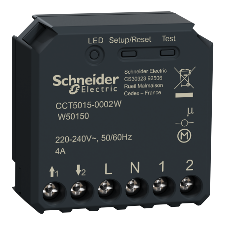 Micromodule encastré pour volet roulant Wiser - 4A - Zigbee - Gris foncé