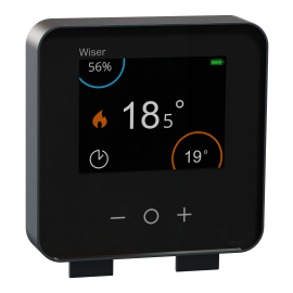 Thermostat connecté Wiser Schneider Electric - Mural - Sans fil - Zigbee - 2,4GHz - Noir