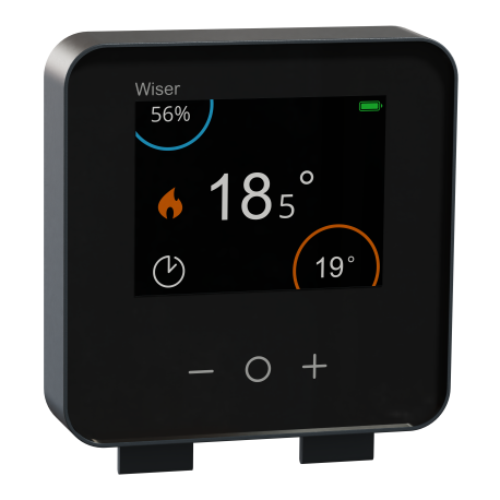 Thermostat connecté Wiser Schneider Electric - Mural - Sans fil - Zigbee - 2,4GHz - Noir