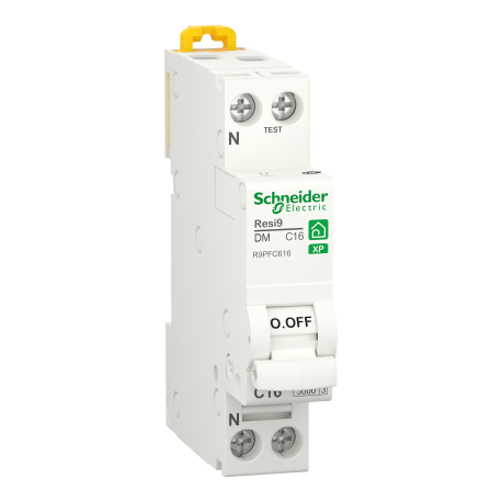 Disjoncteur 16A XP Resi9 - 1P+N - Courbe C - 3kA - 230V CA - Peignable