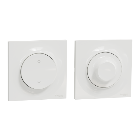 Kit commande sans-fil et variateur rotatif de lumière Wiser Odace Schneider Electric - Zigbee 3.0 - encastré - Blanc