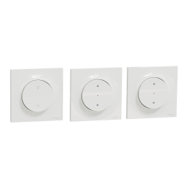 Kit commande sans fil et 2 BP pour volets roulants Wiser Odace - Zigbee 3.0 - Encastré - Blanc