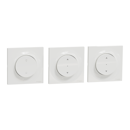 Kit commande sans fil et 2 BP pour volets roulants Wiser Odace - Zigbee 3.0 - Encastré - Blanc