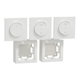 Kit commande sans fils et 2 BP volets roulants Wiser Odace Schneider Electric - Zigbee 3.0 - Saillie - Blanc