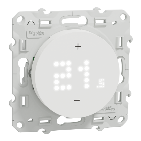 Thermostat connecté filaire Wiser Odace Schneider Electric - Génération 2 - 2A - Encastré - Blanc