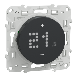 Thermostat connecté filaire Wiser Odace Schneider Electric - Génération 2 - 2A - Encastré - Anthracite