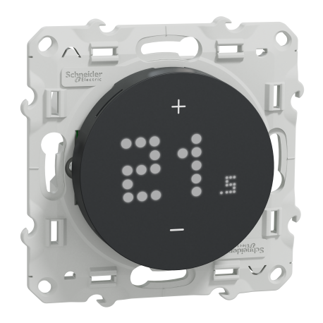 Thermostat connecté filaire Wiser Odace Schneider Electric - Génération 2 - 2A - Encastré - Anthracite