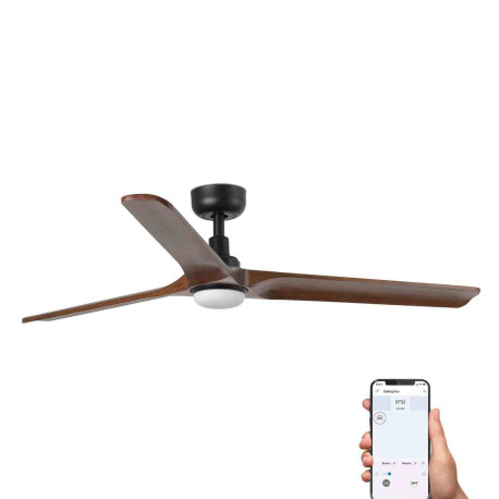 Ventilateur plafonnier connecté Heywood L LED Faro - Moteur DC - 17 à 28m² - 6 vitesses - Ø 1320mm