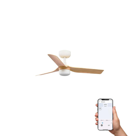 Ventilateur de plafond réversible blanc/érable 10W MINI PUNT - FARO