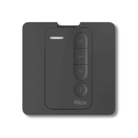 Commande radio portative Mini Domi 1 Nice - Monocanal - 433,92 MHz - Support mural inclus - Noir