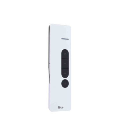 Commande radio portative Domi P1 Nice - Monocanal - 433,92 MHz - Avec support aimanté - Blanc