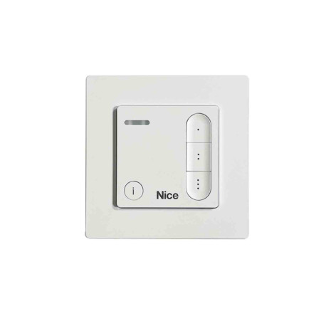 Commande radio murale Domi W3C Nice - 3 canaux - 433,92 MHz -  Cadre et kit de montage inclus - Blanc