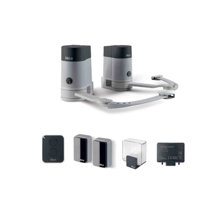 Kit motorisation Nice - Pour portails battants jusqu'à 4m - 150+50Nm - Piliers 15 à 20CM