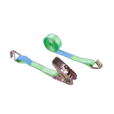 Sangle d'arrimage en 2 parties avec cliquet et crochets 25mm x 5m AGI Robur