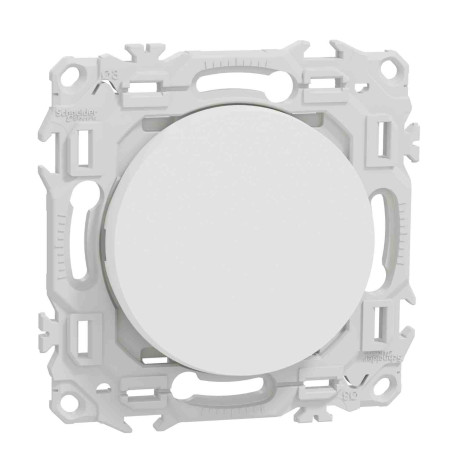 Va-et-Vient / Interrupteur / Poussoir Odace Schneider Electric - Avec neutre - 10AX - Avec enjoliveur - Blanc