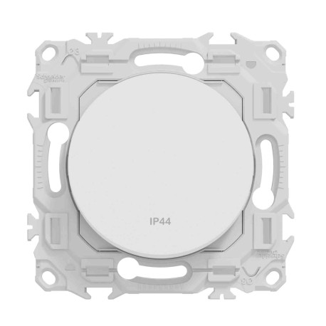 Va-et-Vient / Interrupteur / Poussoir Odace Schneider Electric - IP44 - 10AX - Avec enjoliveur blanc