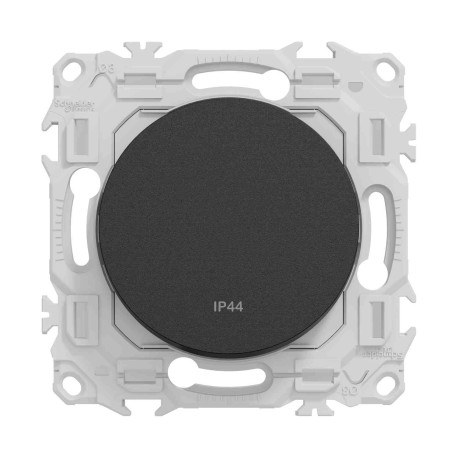 Va-et-Vient / Interrupteur / Poussoir Odace Schneider Electric - IP44 - 10AX - Avec enjoliveur - Noir