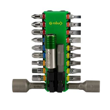 Coffret de 18 embouts 25mm assortis, douilles et porte-embout