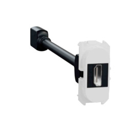 Module prise HDMI Type A 2.1 Odace Schneider Electric - Ultra HD 8K/60Hz - Câble femelle  à l'arrière - Blanc