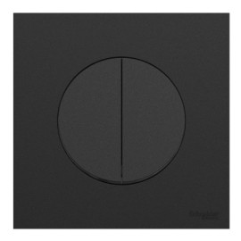Ensemble complet - Double Va-et-Vient / Interrupteur / Poussoir + Plaque Odace 2025 - Noir