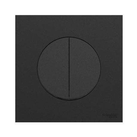Ensemble complet - Double Va-et-Vient / Interrupteur / Poussoir + Plaque Odace 2025 - Noir