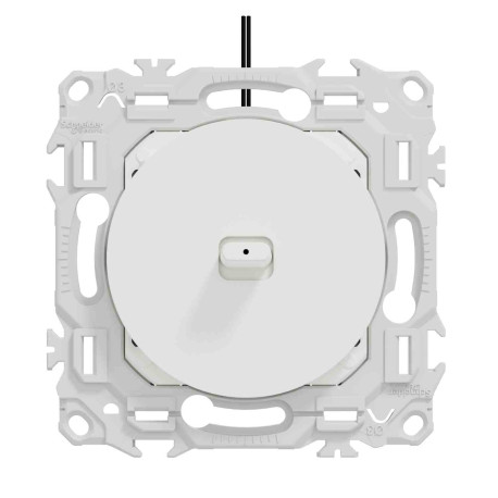 Va-et-Vient / Interrupteur / Poussoir à levier lumineux Odace Schneider Electric - LED verte 0.15mA - 10AX - Blanc