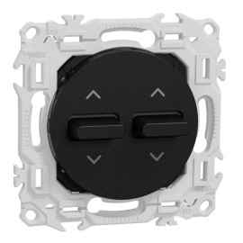 Double Interrupteur / Poussoir volets-roulants Odace Schneider Electric - A leviers - Noir