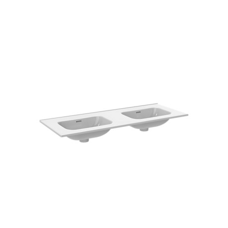 Plan double vasque Aquance - 121 cm - Blanc brillant