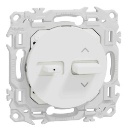 Combiné commande volets roulants + éclairage Odace Schneider Electric - A leviers - 6/10AX - Blanc
