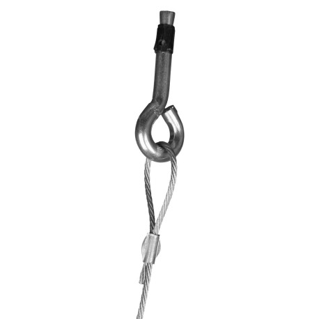 Câble FXB0105 pour fixation béton - L. 5m - Avec oeillet et attache déverrouillable - Acier