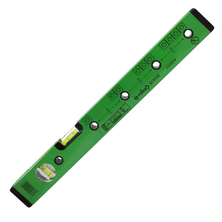 Niveau antichoc à fioles horizontal et vertical - Avec repères de perçage - Précision 0.5 mm/m