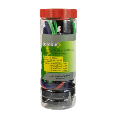 Kit de 8 tendeurs et 2 sangles à boucles LT10